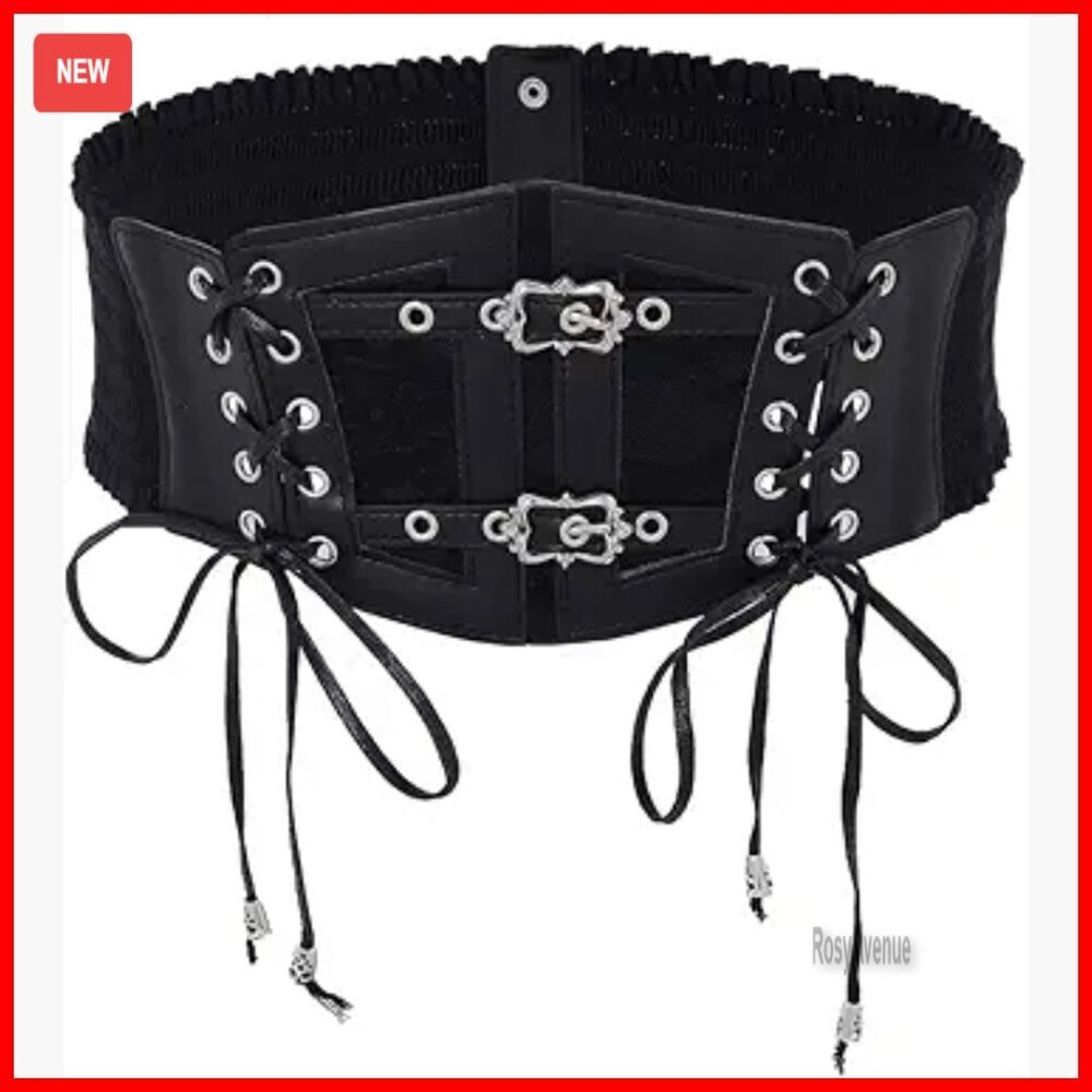 Stretch Plus Size Corset Belt, Elastic Waist Shaper, Snap Closure